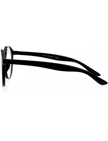 Oversized Geeky Nerd Oversize Round Thin Plastic Keyhole Eye Glasses - Black - CJ129SXCJLT $9.39