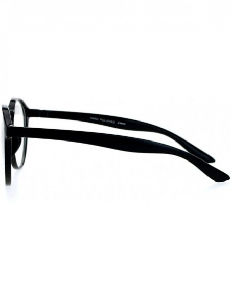 Oversized Geeky Nerd Oversize Round Thin Plastic Keyhole Eye Glasses - Black - CJ129SXCJLT $18.05