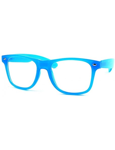 Wayfarer P713CL Wayfarer Unisex Clear Lens Spring Hinge Glasses - Blue - CG187WT9IHG $15.62