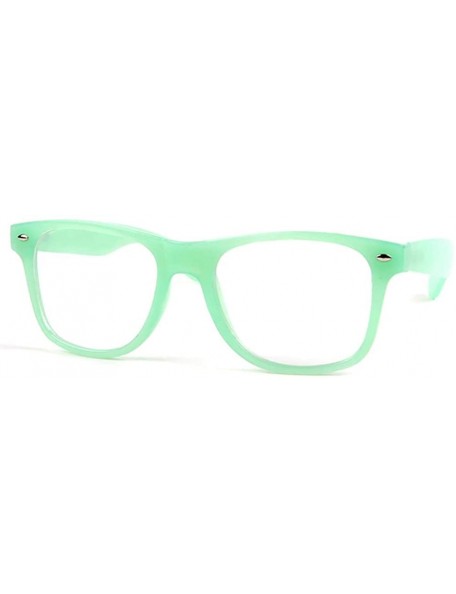 Wayfarer P713CL Wayfarer Unisex Clear Lens Spring Hinge Glasses - Blue - CG187WT9IHG $15.62