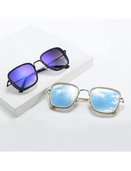 Square Vintage Square Sunglasses For Men Kabir Singh Sunglasses Tony Stark Glasses Mirror Shades For Women - 8 - CW18ZE40Y5L ...