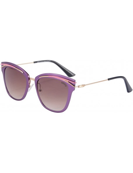 Butterfly Women's Sunglasses UV400 Protection Aluminum Frame Anti-glare Beach Glasses-S71014 - Purple - CW18QKAKCMK $7.30