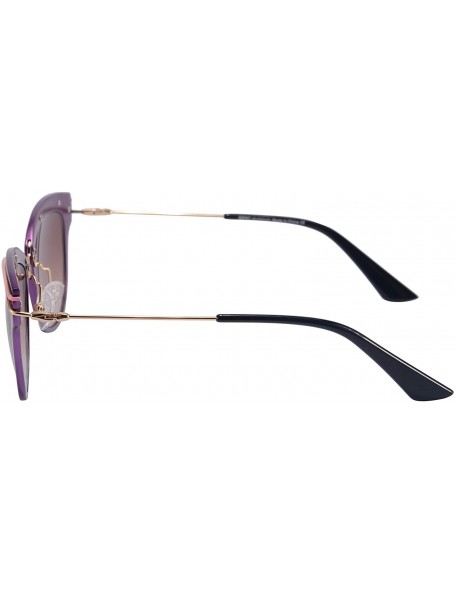 Butterfly Women's Sunglasses UV400 Protection Aluminum Frame Anti-glare Beach Glasses-S71014 - Purple - CW18QKAKCMK $7.30