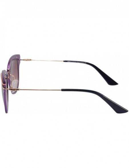 Butterfly Women's Sunglasses UV400 Protection Aluminum Frame Anti-glare Beach Glasses-S71014 - Purple - CW18QKAKCMK $7.30