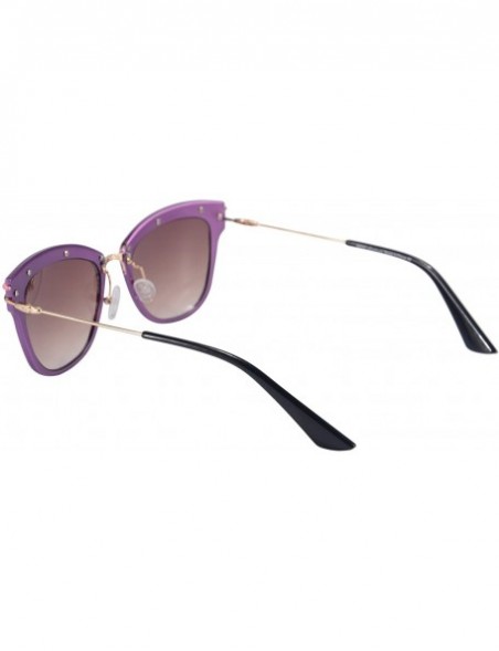Butterfly Women's Sunglasses UV400 Protection Aluminum Frame Anti-glare Beach Glasses-S71014 - Purple - CW18QKAKCMK $7.30