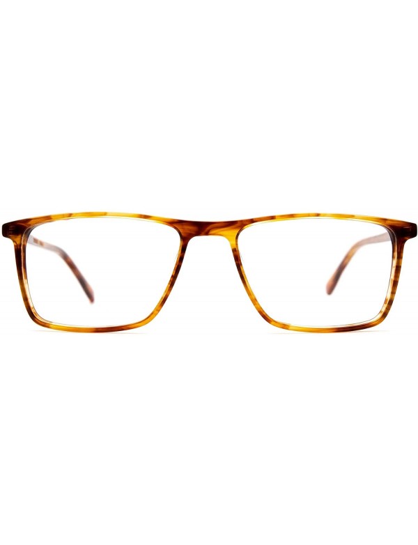 Rectangular Eyeglasses 1010 Classic Rectangular Acetate - for Womens-Mens 100% UV PROTECTION - Brownprinted - CD192TEX2QR $31.83