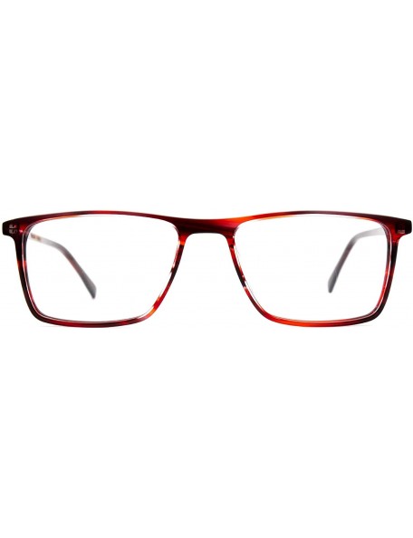 Rectangular Eyeglasses 1010 Classic Rectangular Acetate - for Womens-Mens 100% UV PROTECTION - Brownprinted - CD192TEX2QR $31.83