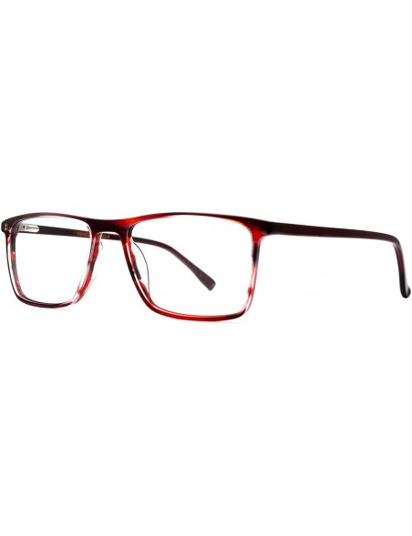 Rectangular Eyeglasses 1010 Classic Rectangular Acetate - for Womens-Mens 100% UV PROTECTION - Brownprinted - CD192TEX2QR $31.83