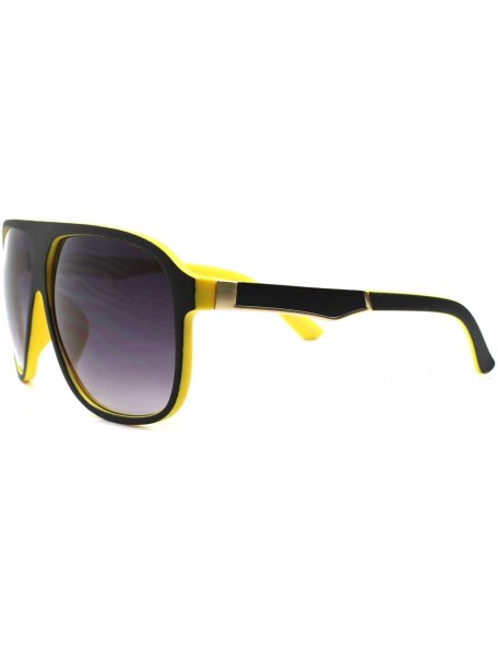 Oversized Large Oversized Retro Stylish Mens Womens Classic Square Sunglasses - Black & Yellow - CT189REKE3K $10.96