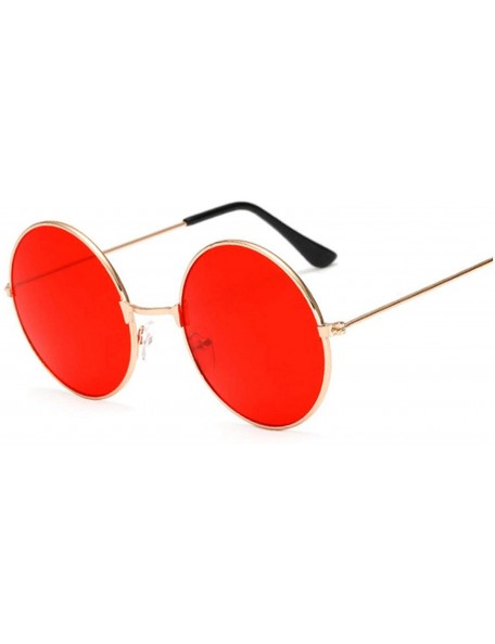 Semi-rimless Retro Small Round Sunglasses Women Vintage Brand Shades Metal Sun Glasses Fashion Designer Lunette - Jelly Red -...
