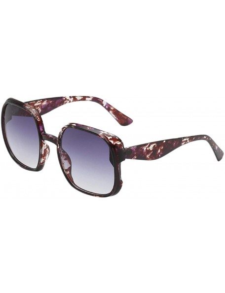 Oval Oversized Sunglasses for Women Shades Retro Square Sunglasses 100% UV Protection Top Fashion - Tea - CA18U67W0ND $9.35