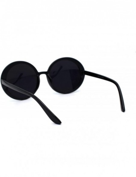 Round Womens Wizard Black Plastic Round Circle Hippie Sunglasses - Yellow Mirror - C31979YE4X5 $10.45