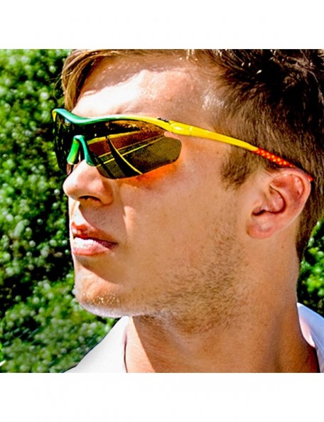Sport Zeta Silver Running Sunglasses with ZEISS P2140 Yellow Tri-flection Lenses - CI1808RU5AO $37.83