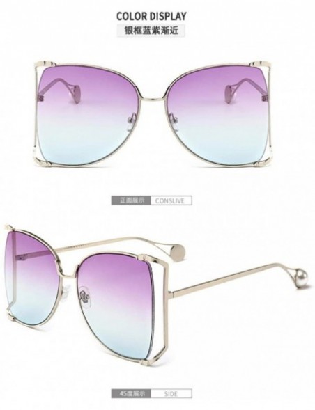 Rimless Big Box Sunglasses Female Sunglasses Retro Sunglasses - C718X6SYHZZ $53.18