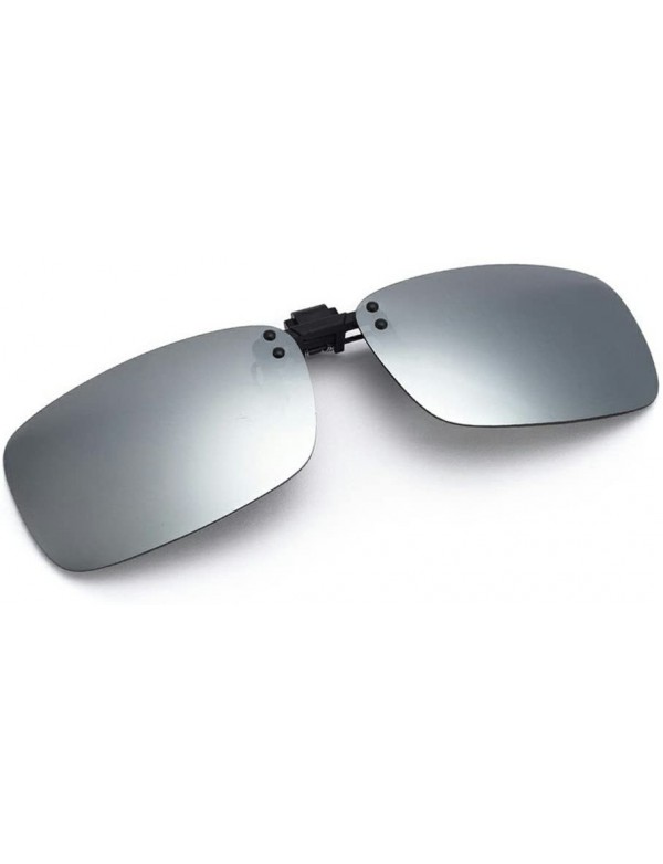 Rectangular Flash Polarized Mirrored Sunglasses Clip-On Glasses- Men & Women (1100Y04-Yellow) (1100S04-Silver) - CD12BVKRFHF ...
