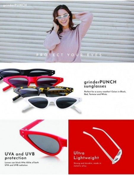 Cat Eye Womens Slim 90s Retro Flat Lens Cat Eye Sunglasses - Red - CN18M5CSY6X $13.16