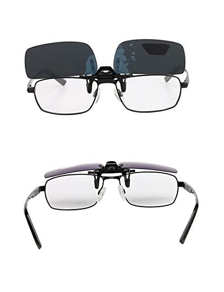 Rectangular Flash Polarized Mirrored Sunglasses Clip-On Glasses- Men & Women (1100Y04-Yellow) (1100S04-Silver) - CD12BVKRFHF ...