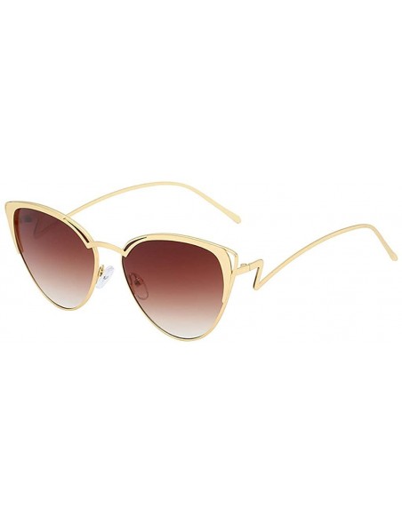 Aviator Fashion Women Oval Shape Sunglasses Glasses Vintage Retro Style Metal Frame Sunglasses - CQ18SOOCKRM $8.97