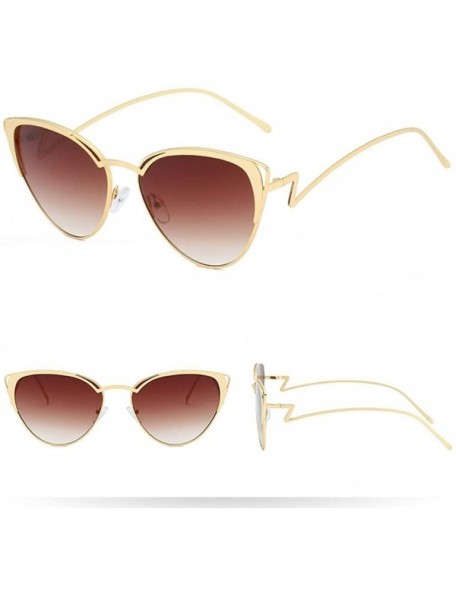 Aviator Fashion Women Oval Shape Sunglasses Glasses Vintage Retro Style Metal Frame Sunglasses - CQ18SOOCKRM $8.97