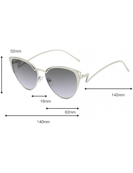 Aviator Fashion Women Oval Shape Sunglasses Glasses Vintage Retro Style Metal Frame Sunglasses - CQ18SOOCKRM $8.97