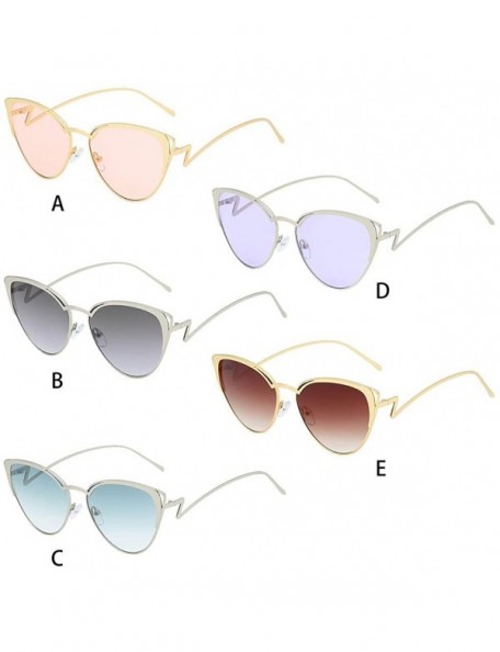 Aviator Fashion Women Oval Shape Sunglasses Glasses Vintage Retro Style Metal Frame Sunglasses - CQ18SOOCKRM $8.97