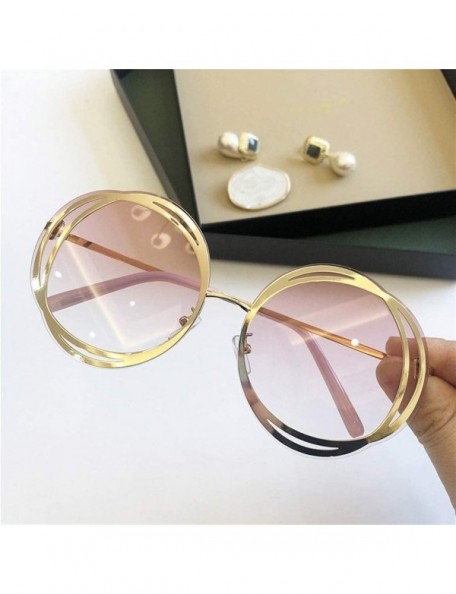 Oversized Oversize Flower Sunglasses for Women Shades Thin Face Eyewear UV400 - Gold Black - C01902WXK2H $12.24