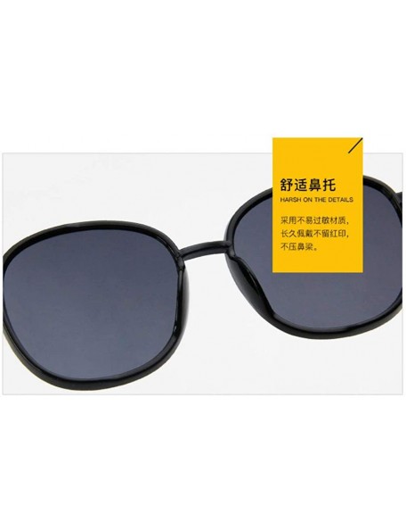 Round Women Fashion Eyewear Round Transparent Sunglasses with Case UV400 - Glossy Black Frame/Grey Lens - CI18WM9E0E8 $26.10