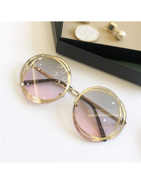 Oversized Oversize Flower Sunglasses for Women Shades Thin Face Eyewear UV400 - Gold Black - C01902WXK2H $12.24