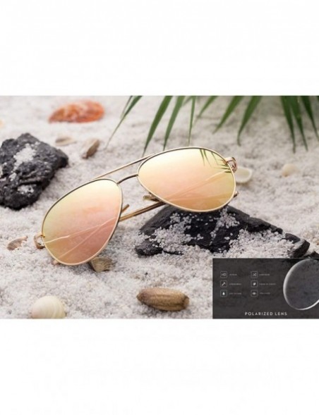 Aviator aviator Polarized sunglasses for men women fishing driving sunglasses uv protection - Pink - CX18WO4A3AE $17.33