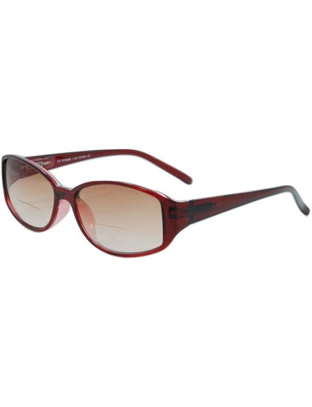 Rectangular Stylish Bifocal Sunglasses - Burgundy - C711099APT9 $20.65
