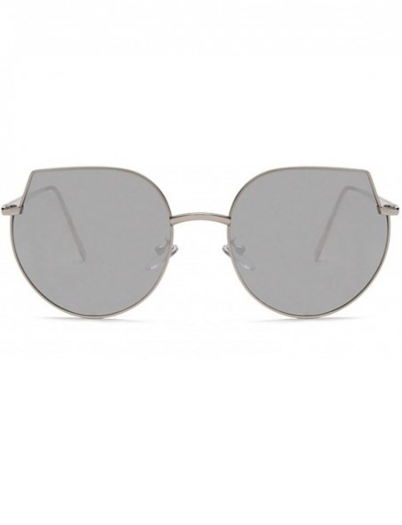 Round Men and women fashion retro cat eyes irregular polarized sunglasses prom mirror party travel - White - C318SZLLNW5 $21.62