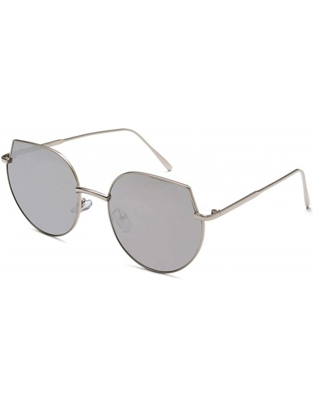 Round Men and women fashion retro cat eyes irregular polarized sunglasses prom mirror party travel - White - C318SZLLNW5 $21.62