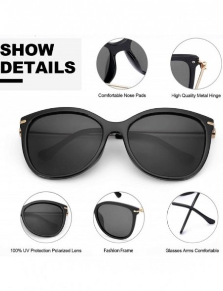 Oversized Round Oversized Sunglasses for Women - Polarized 100% UV Protection for Driving/Fishing/Shopping - CN18QOGDT2W $15.51