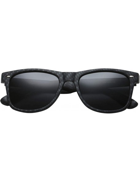 Wayfarer Polarized 80's Retro Classic Trendy Stylish Sunglasses for Men Women - Carbon Fiber - Smoke - CS18NM75OQQ $13.56