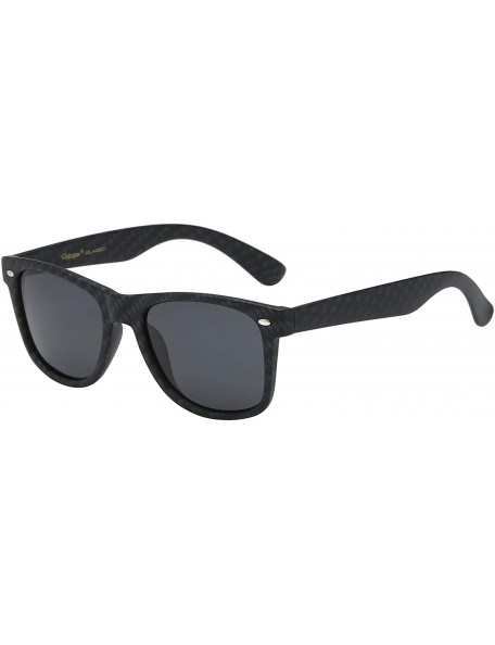 Wayfarer Polarized 80's Retro Classic Trendy Stylish Sunglasses for Men Women - Carbon Fiber - Smoke - CS18NM75OQQ $13.56