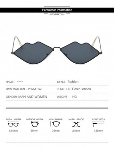 Aviator Sexy Lips Sunglasses for Women Hippie Sun Glasses for Party Summer Eyewear - Pink - CF1992O2U5Y $5.87