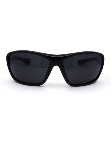 Oversized Mens Oversize Warp Sport Gangster All Black Sunglasses - Gloss - CH195SXLR30 $12.94