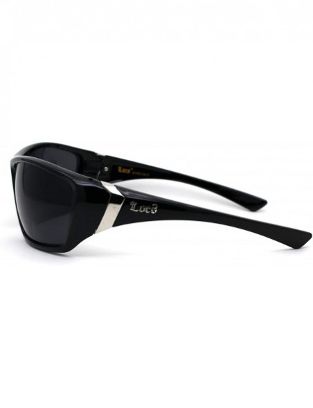 Oversized Mens Oversize Warp Sport Gangster All Black Sunglasses - Gloss - CH195SXLR30 $12.94