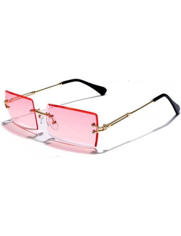 Sport Fashionable Square Sunglasses with Small Sunglasses - Frameless Trimmed Eyes - 1 - CK190DAAYKD $31.45