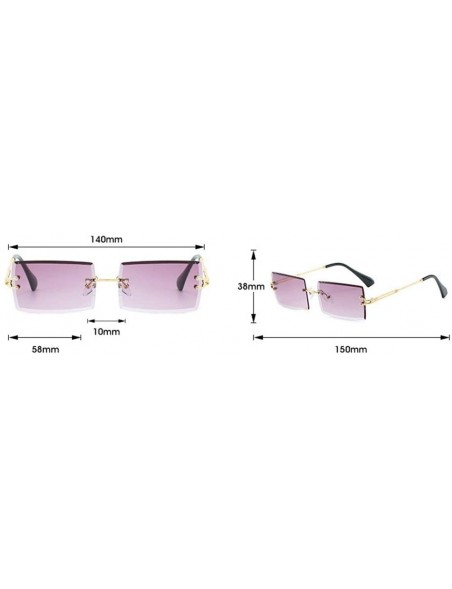 Sport Fashionable Square Sunglasses with Small Sunglasses - Frameless Trimmed Eyes - 1 - CK190DAAYKD $31.45