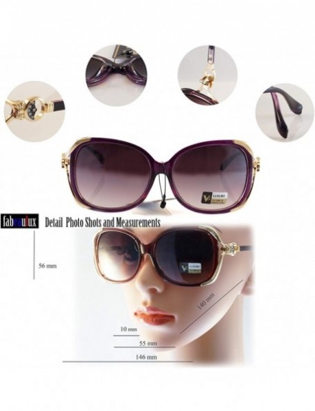 Butterfly Luxury Rhinestone Ribbon Jewel Temple Oversize Butterfly Sunglasses A219 - Tortoise/ Brown Gr - C718H8O8604 $10.12