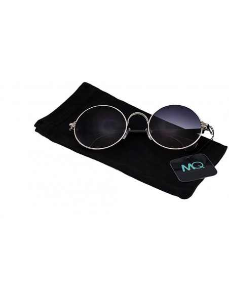 Round Jules - Retro Round Sunglasses with Microfiber Pouch - Silver / Smoke - CT187UCSQS5 $13.38