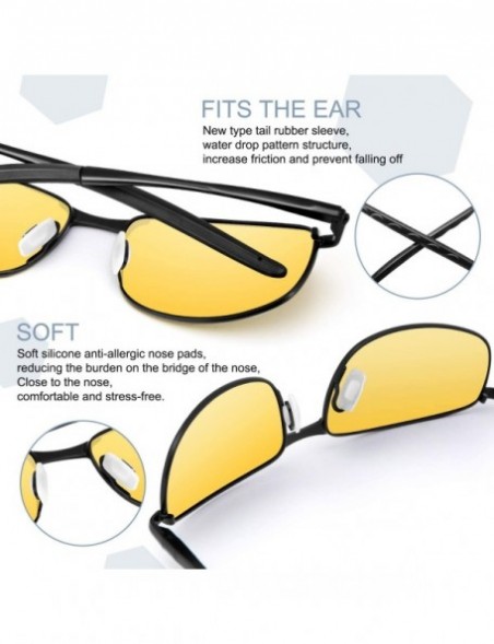 Wayfarer Polarized Sport Mens Sunglasses HD Lens Metal Frame Driving Shades FD 9005 - A-yellow - CW185K6XM52 $13.31