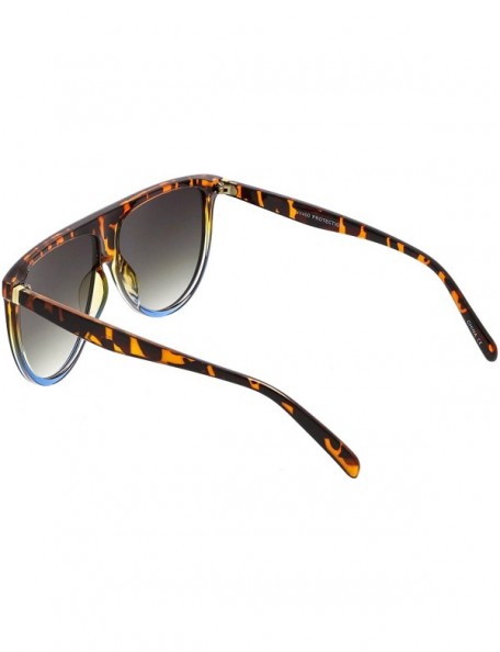 Oversized Modern Oversize Flat Top Neutral Color Flat Lens Aviator Sunglasses 59mm - Tortoise Blue / Lavender - CW182HC2TTQ $...