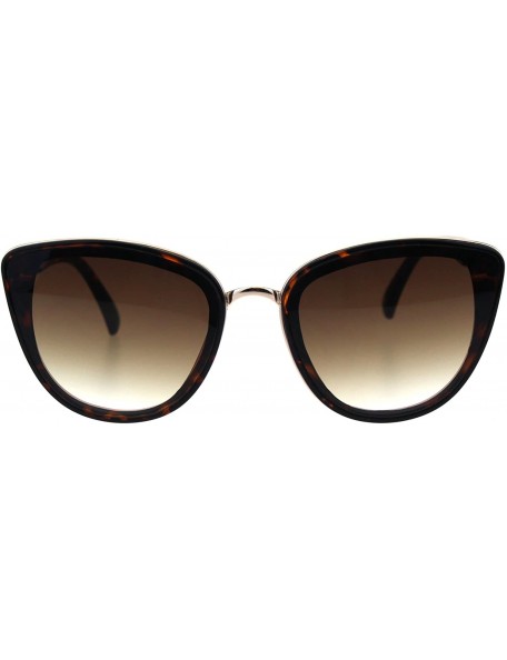 Cat Eye Womens Mod Diva Designer Fashion Cat Eye Retro Sunglasses - Tortoise Brown - CB18ES2SO6L $8.70