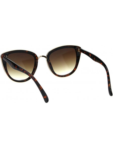 Cat Eye Womens Mod Diva Designer Fashion Cat Eye Retro Sunglasses - Tortoise Brown - CB18ES2SO6L $8.70