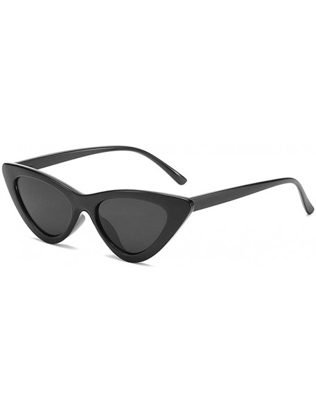 Goggle Women Girls Summer UV Protection Cat Eyes Sunglasses Mirrored Flat Lenses Eyeglasses - Black - CU18RKWX9MD $8.89