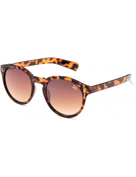 Round "Sunrise" Round Glasses with UV400 Gradient Lenses Fashion Sunglasses - Tortoise - C812NDTYAFI $19.28