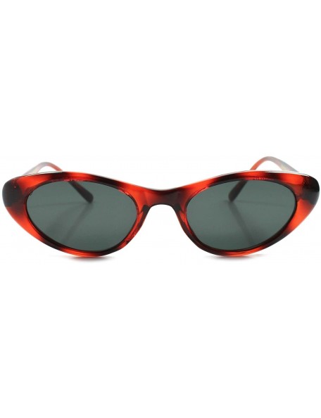 Cat Eye Old Fashioned Vintage Womens Small Rockabilly Cat Eye Sunglasses - Brown & Black - C8189AMQMXR $18.83