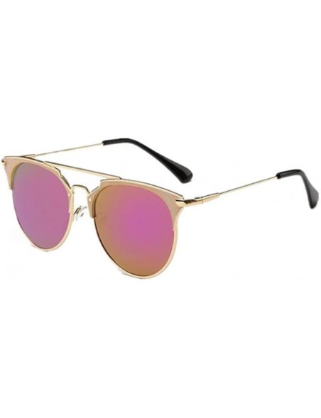 Goggle Women Cat Eye Glasses Vintage Mirror UV400 Sunglasses Eyewear - Purple - CW18339MAHD $9.73
